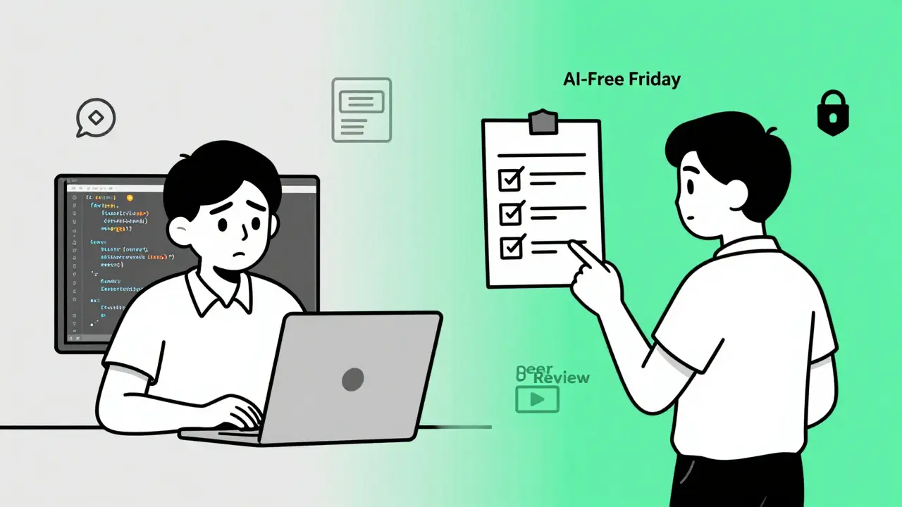 Junior developer learning to review AI code, transitioning from confusion to confidence