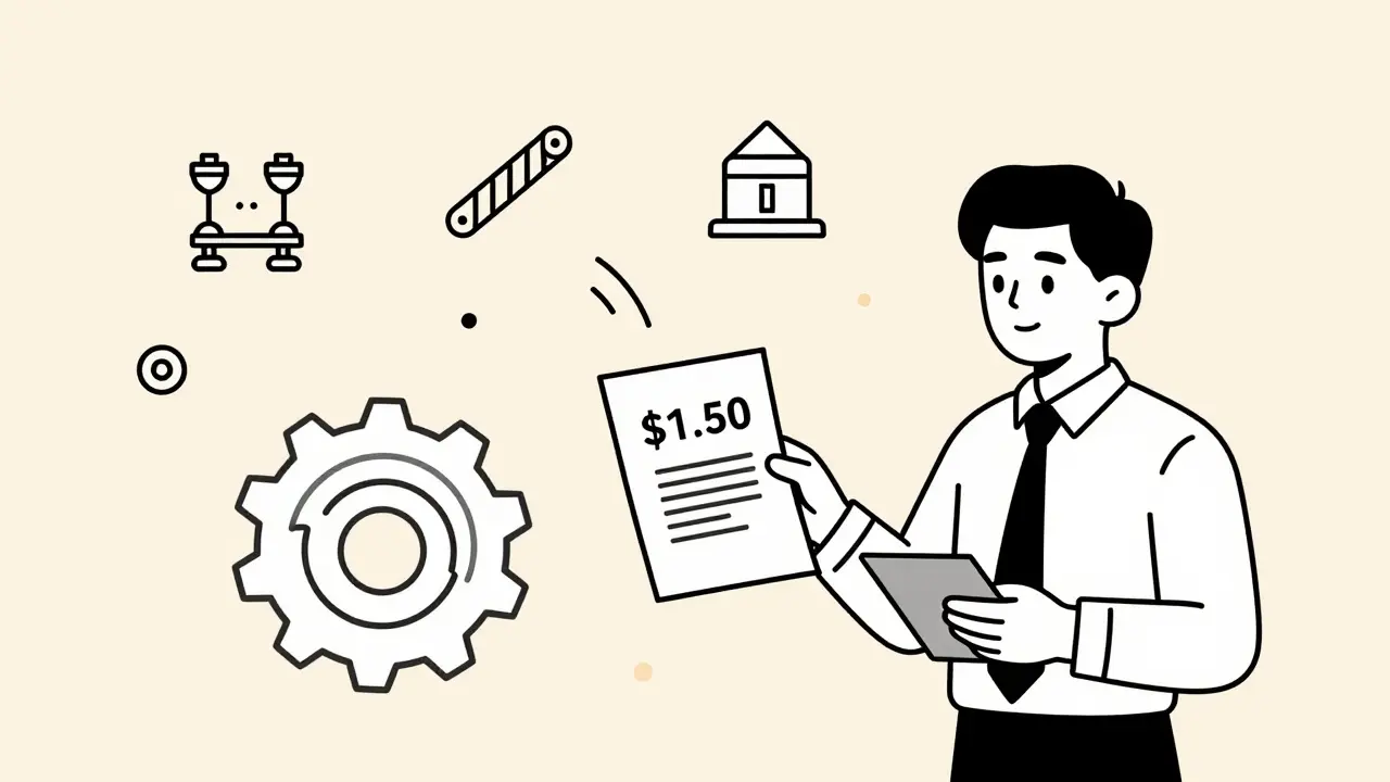 A person receives a document summary for .50 as hidden AI costs dissolve, representing per-action pricing.