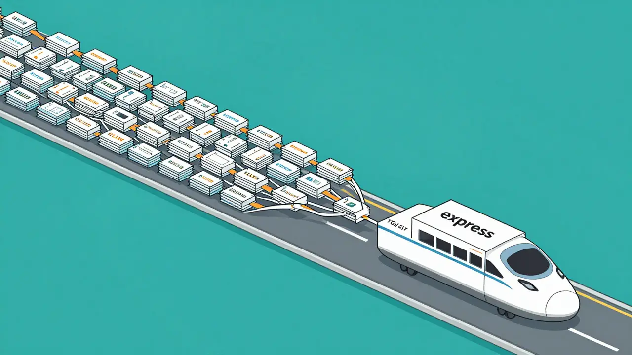 Monoline illustration of data packets flowing through vLLM and TGI gateways.
