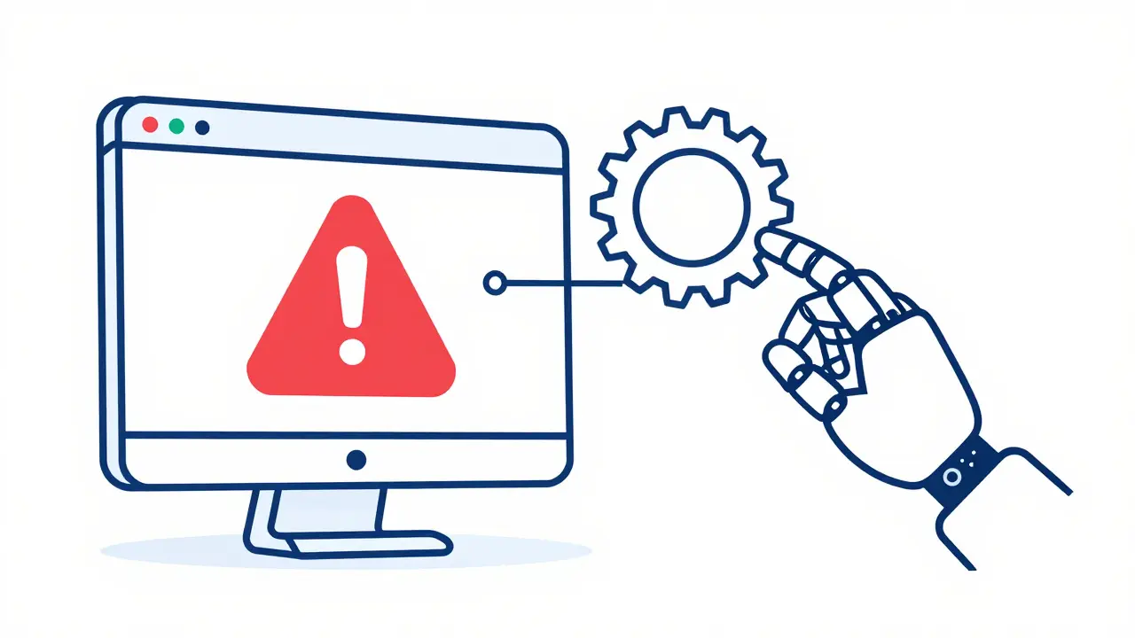 Robot adjusting a digital gear based on a red error signal from a screen