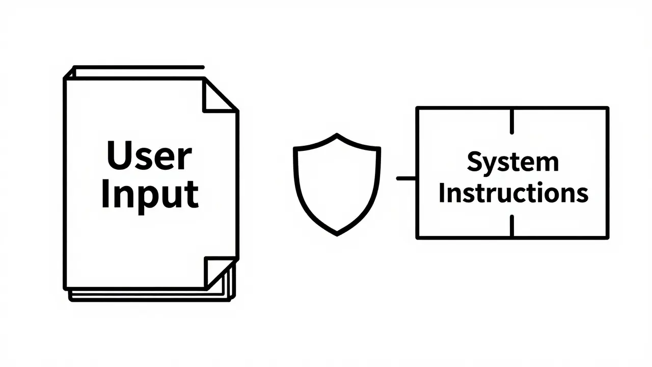 Diagram separating user data from system instructions