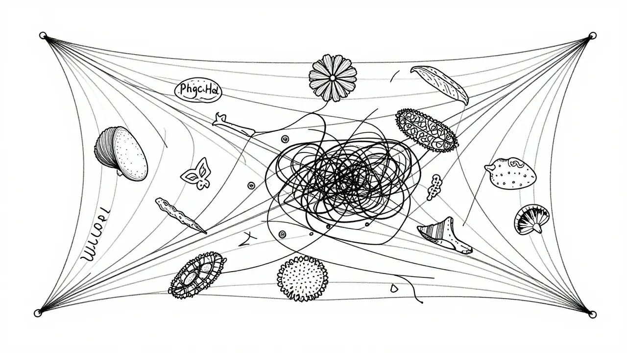 Net catching diverse shapes illustrating data bias risks