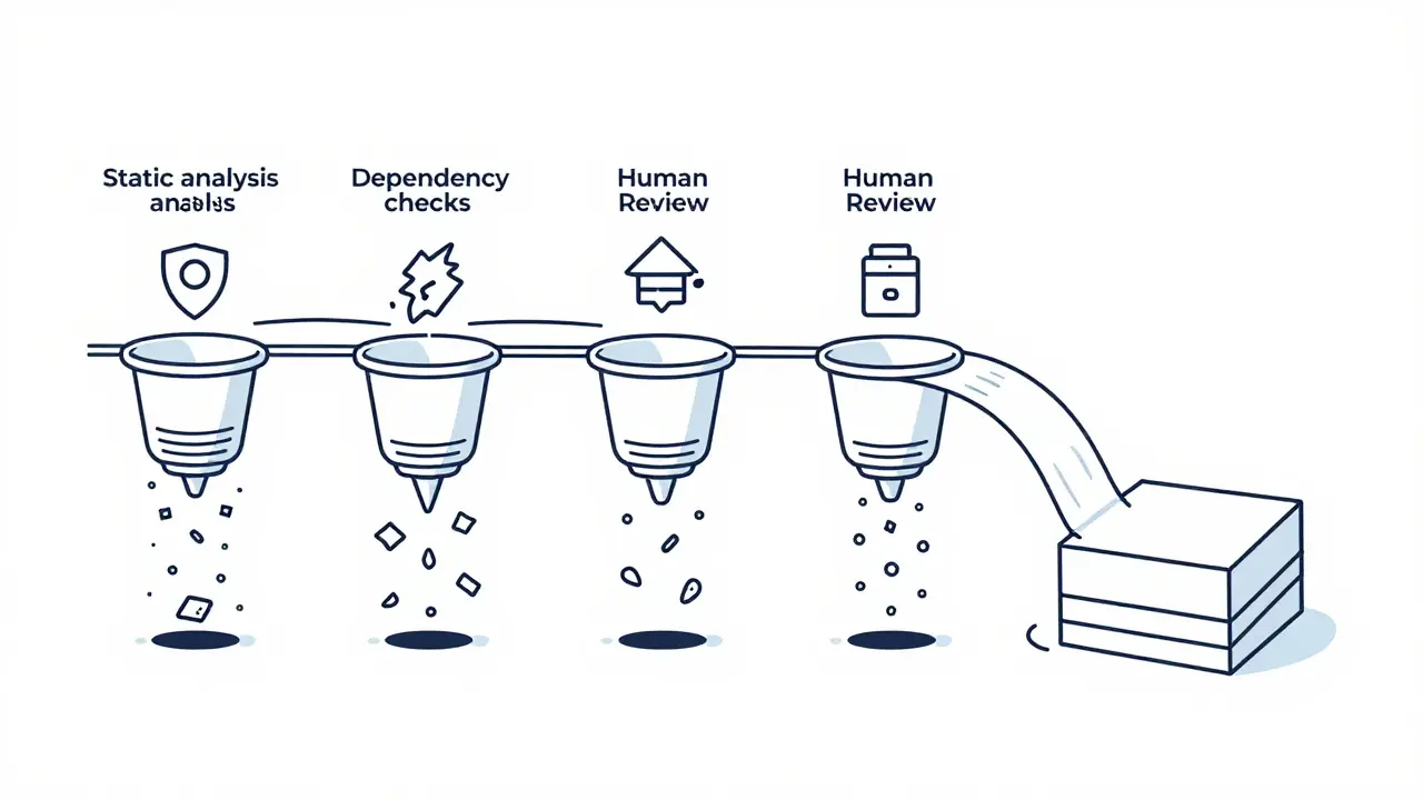 Secure pipeline filtering out vulnerabilities from code flow
