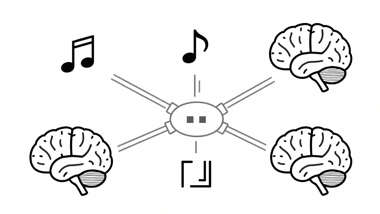 Central hub routing tasks to specialized brain nodes
