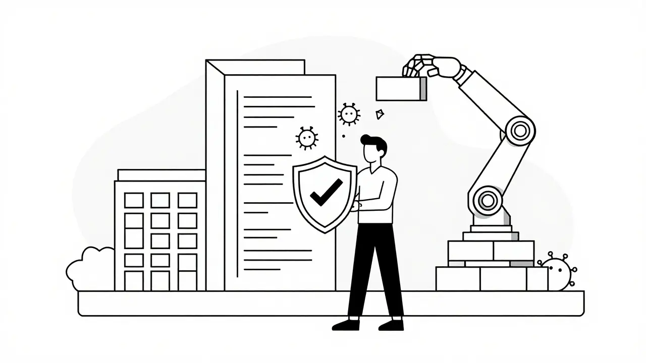 Developer using validation shields to protect code infrastructure