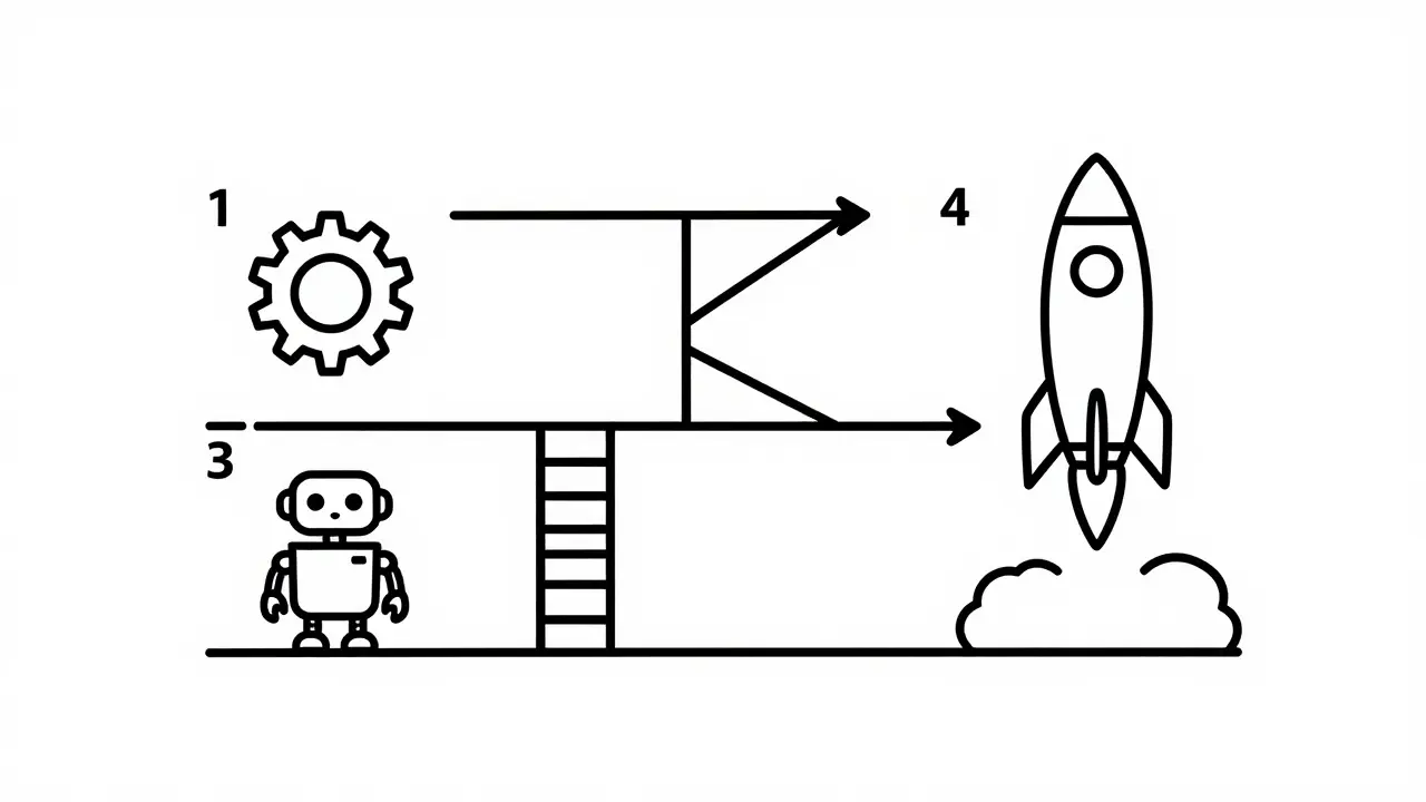 Four-step ladder illustrating increasing levels of AI agent autonomy