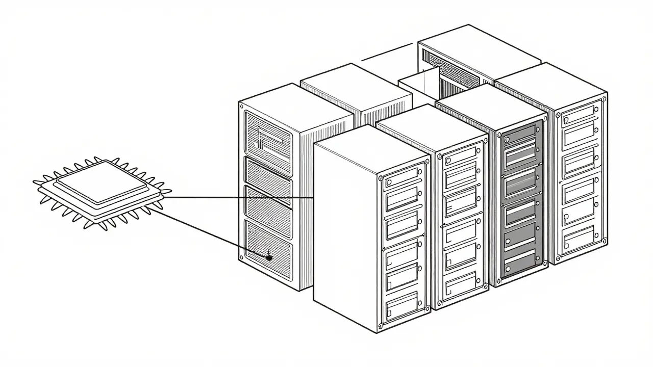 GPU connected to memory stacks showing storage bottleneck