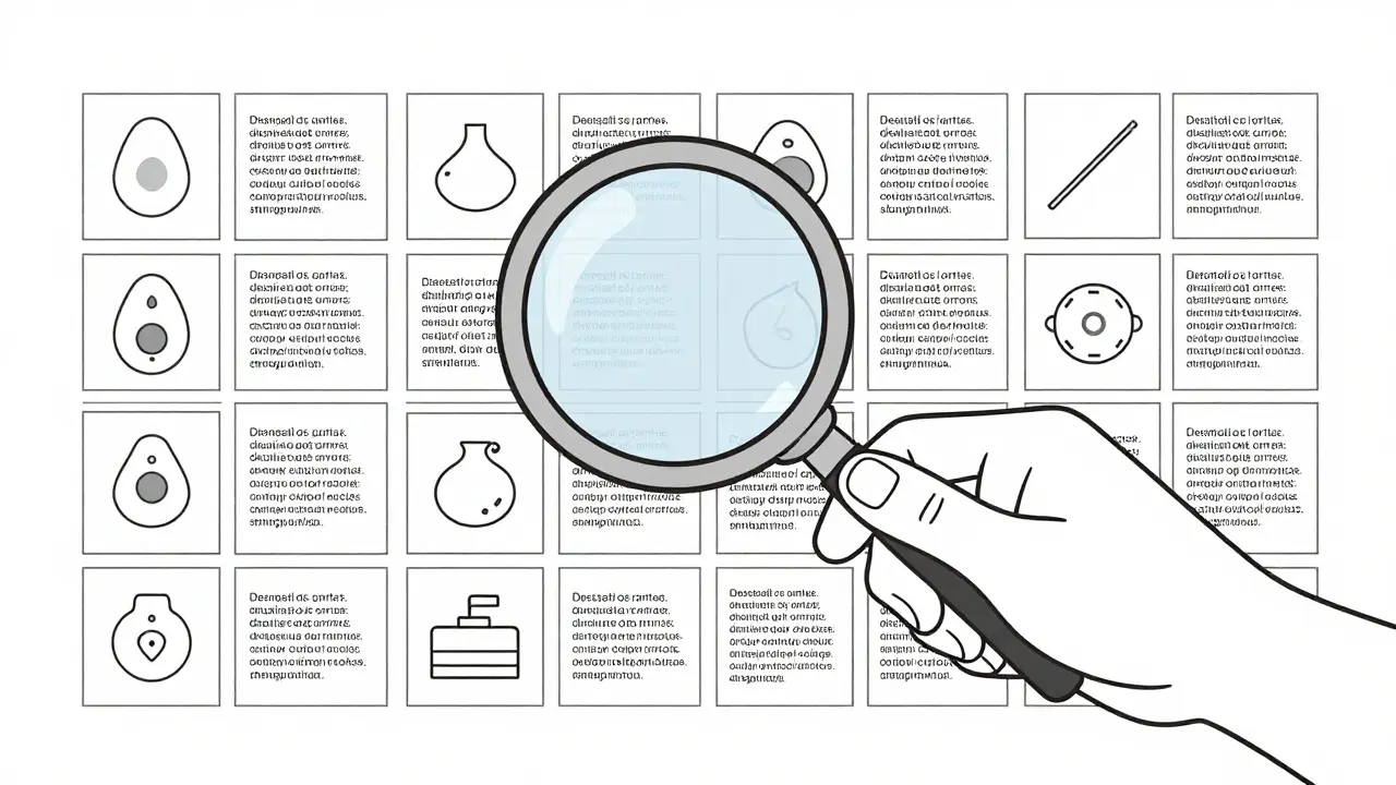 Line art of a magnifying glass inspecting paired image-text data