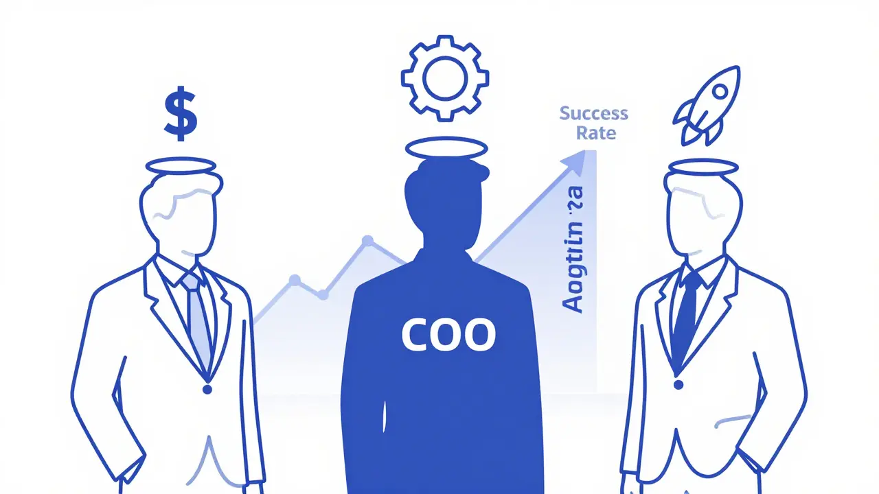 Three business leaders viewing AI metrics from different angles