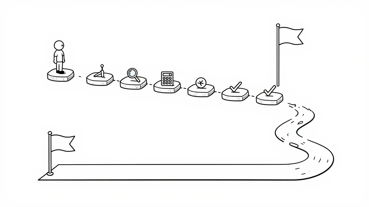 Abstract paths showing step-by-step reasoning process