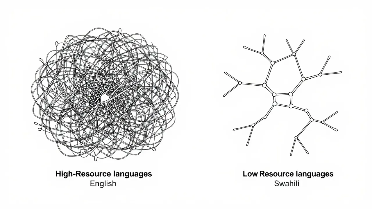 Fragile neural network vs robust one showing language bias