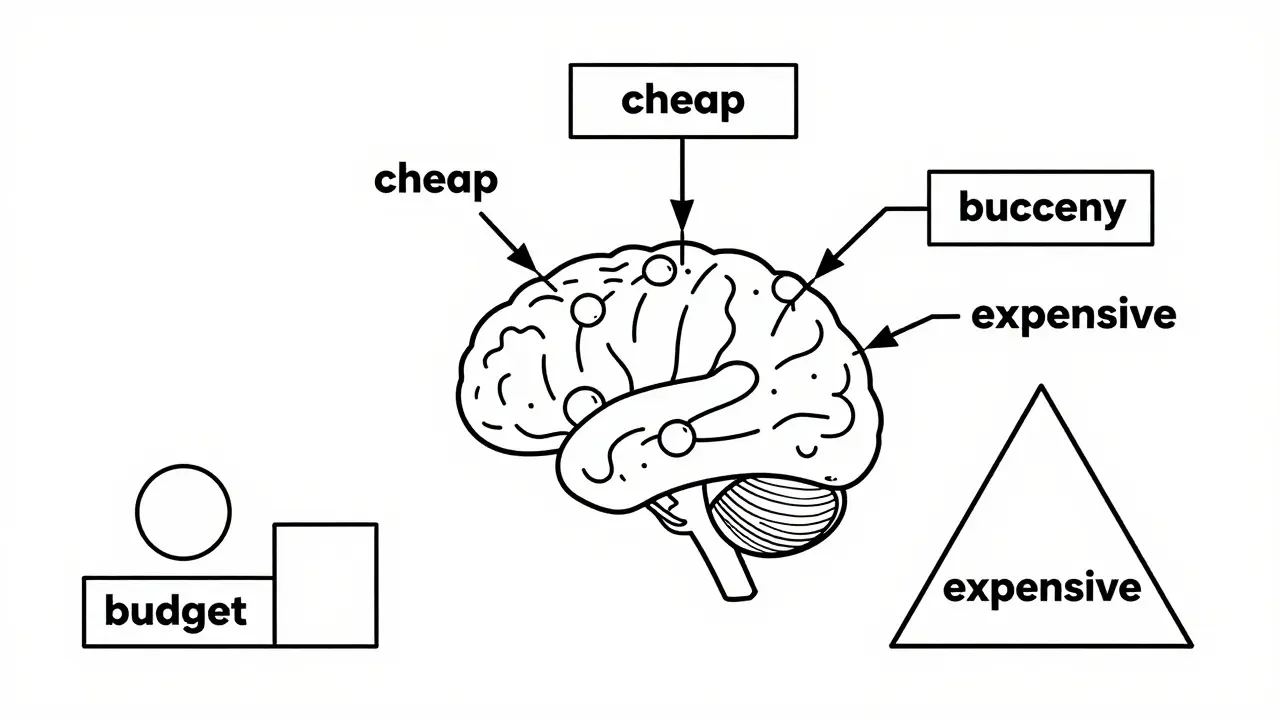 Line art diagram showing input and output token costs flowing through an AI brain model.