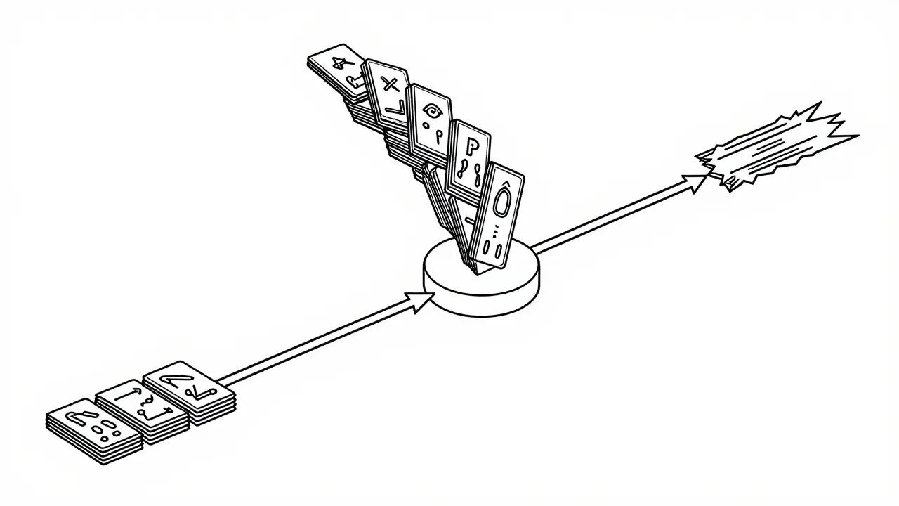 Neural network reviewing old data cards while learning new info