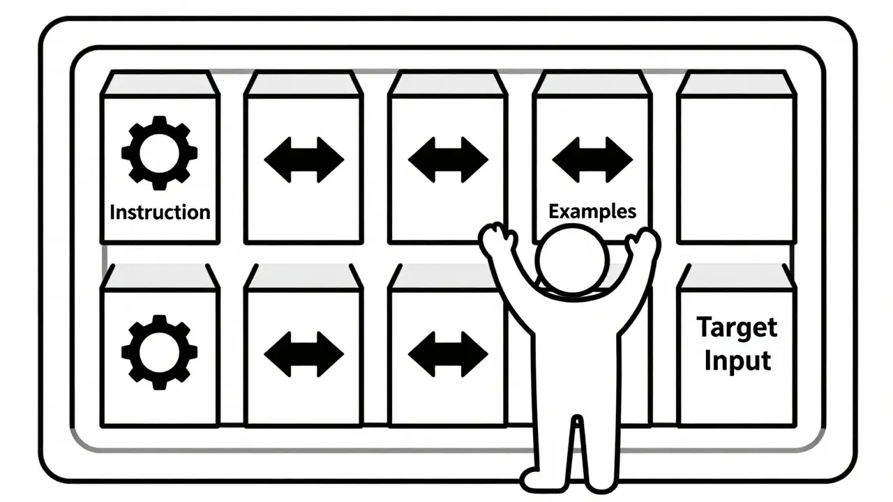 Person organizing prompt components into structured slots