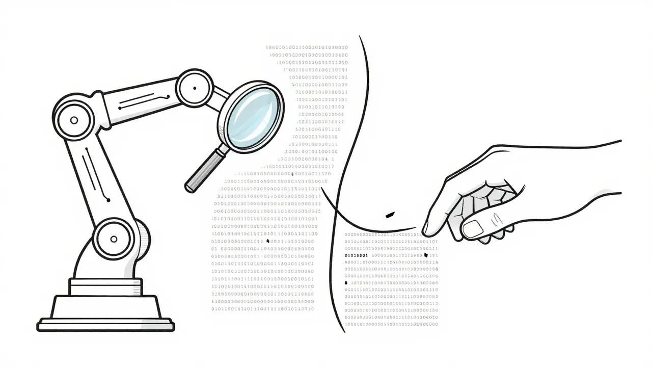 Robot and human collaborating on data curation in monoline style