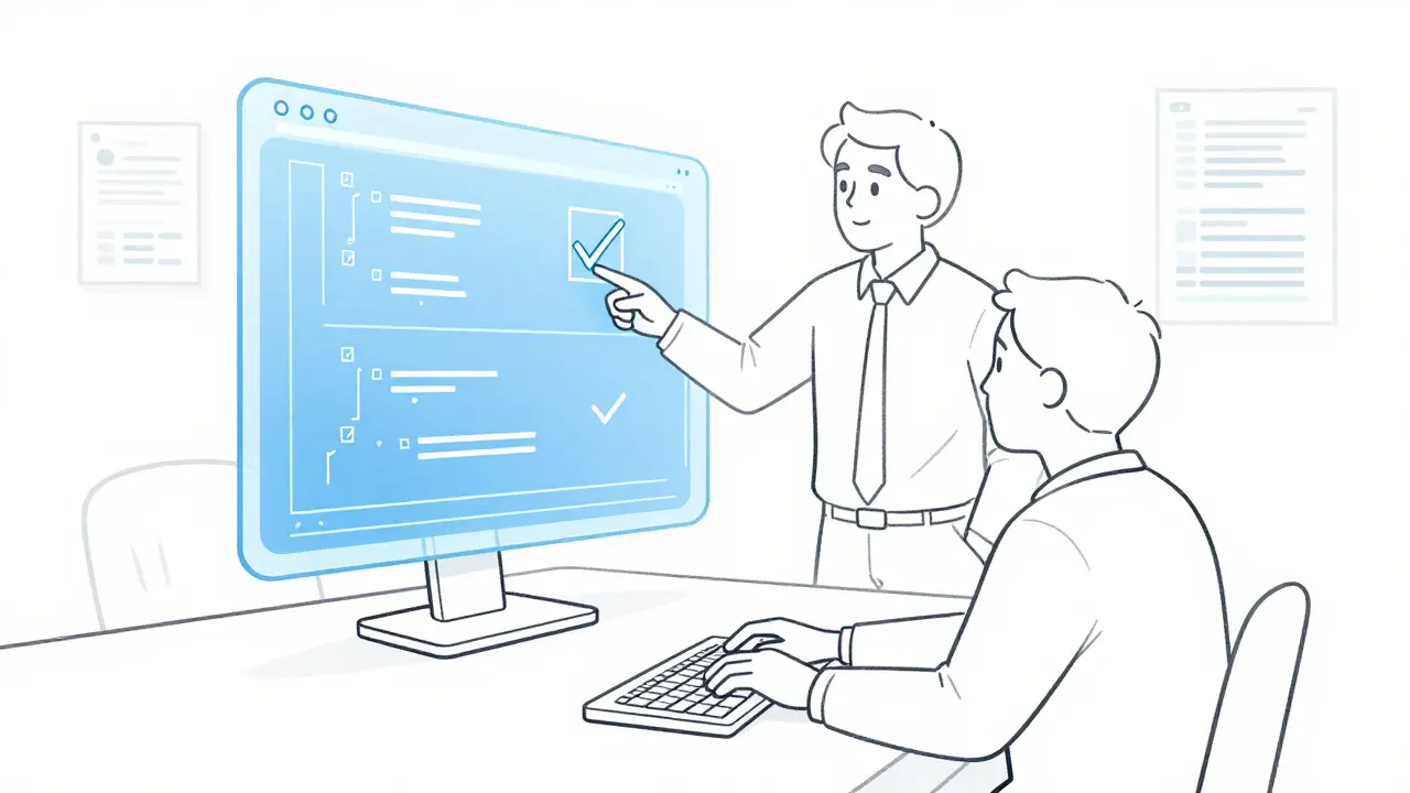 Senior engineer mentoring junior developer with AI
