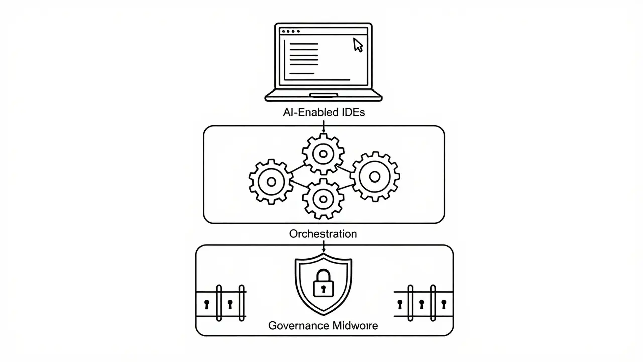 Three-layer diagram of secure AI architecture