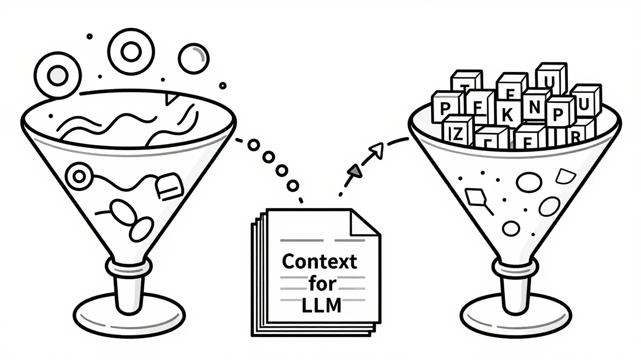 Vector and keyword streams merging into unified context