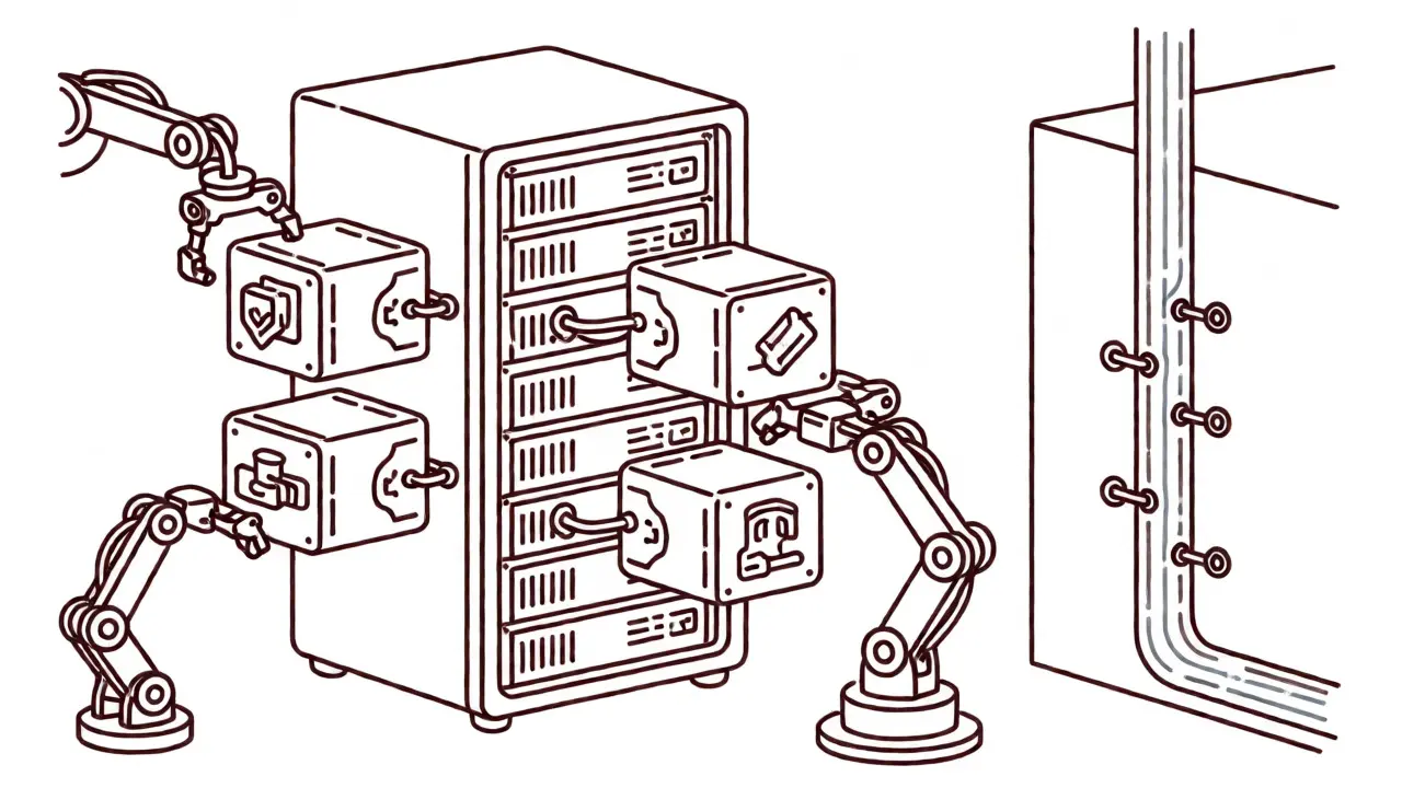 Modular adapter swapping compared to seamless LoRA integration in a server setup.
