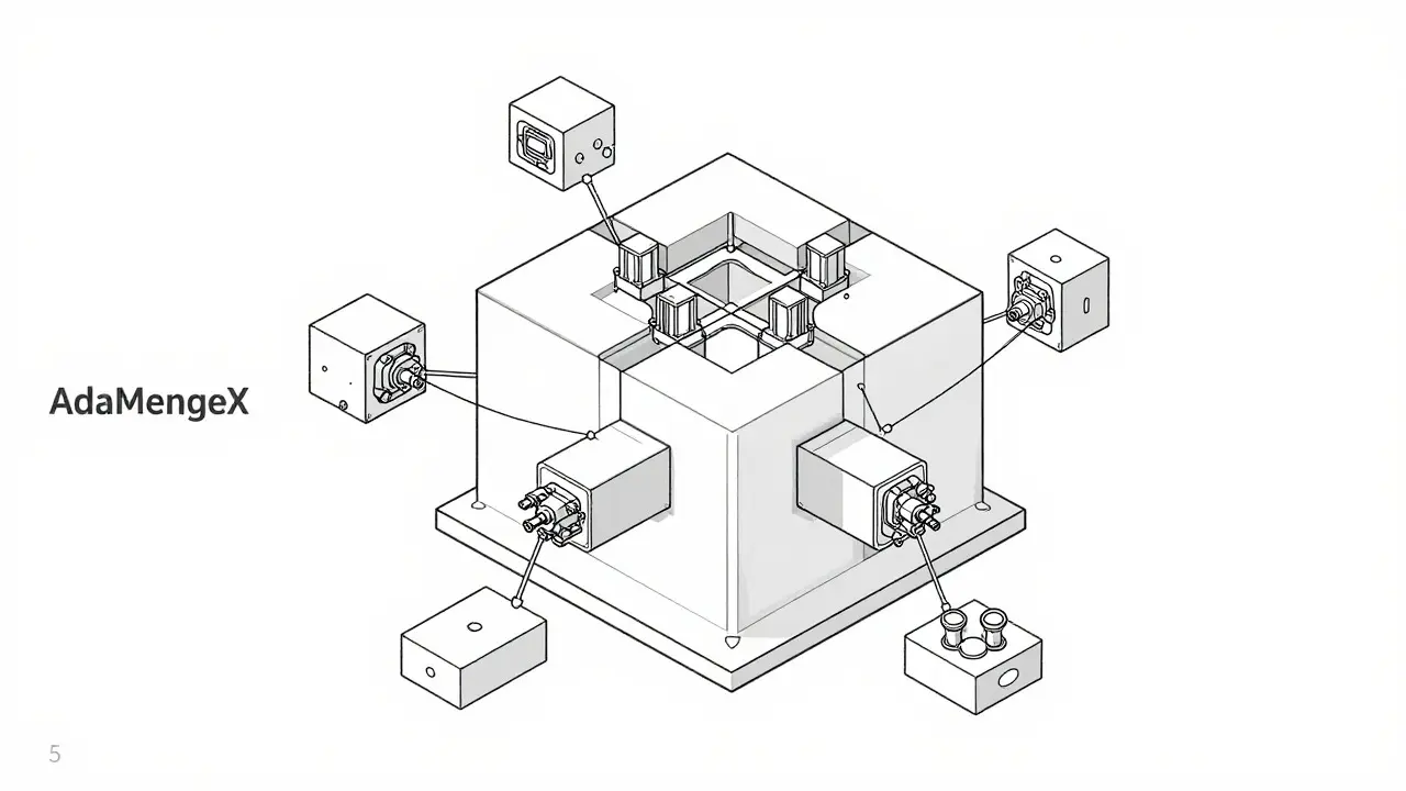 Modular adapters attaching to a large AI model structure