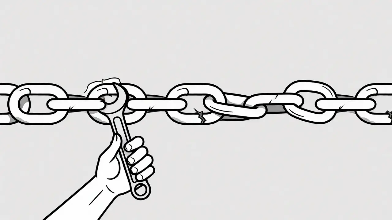 Chain reaction visual showing how one error affects subsequent steps
