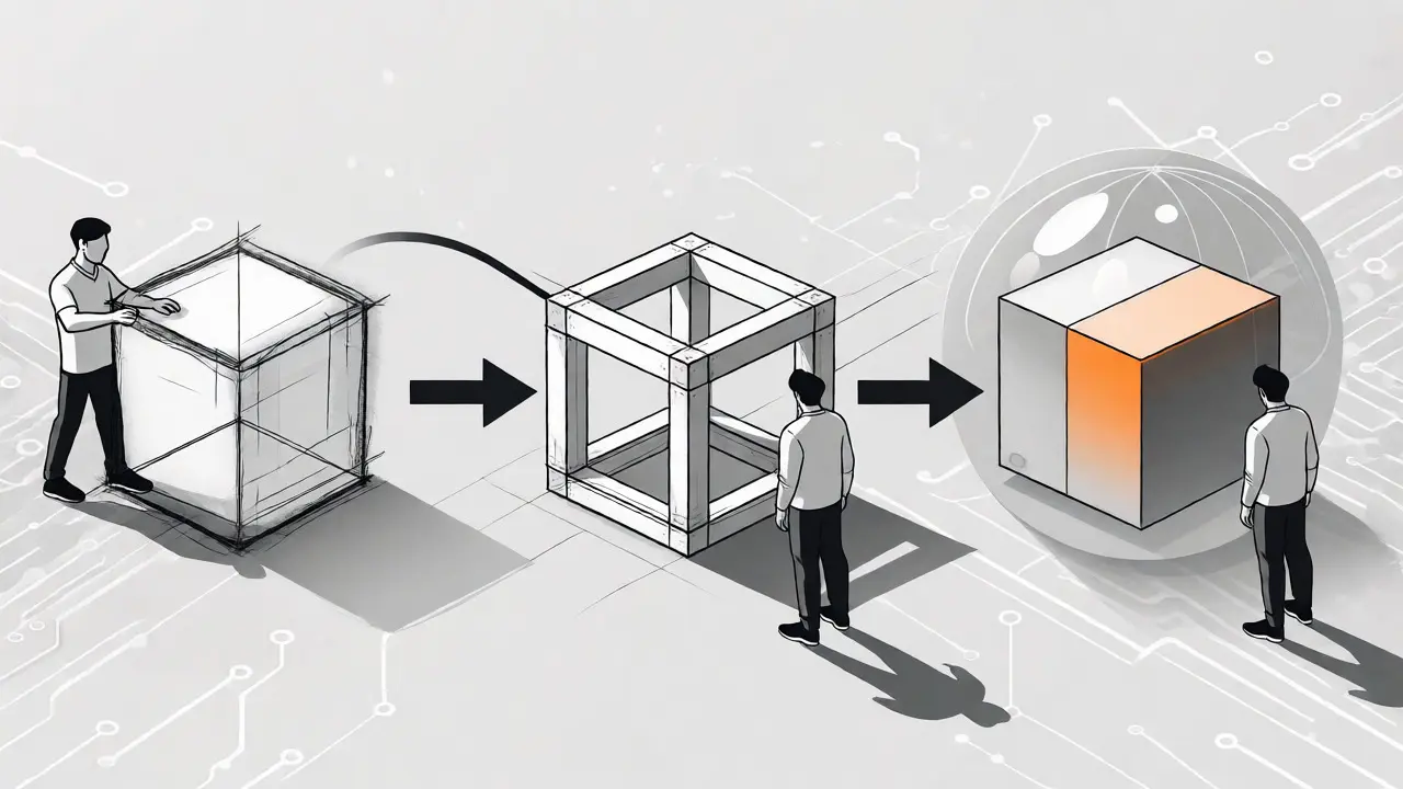 Three-stage PersonaChain workflow showing code refinement and security validation