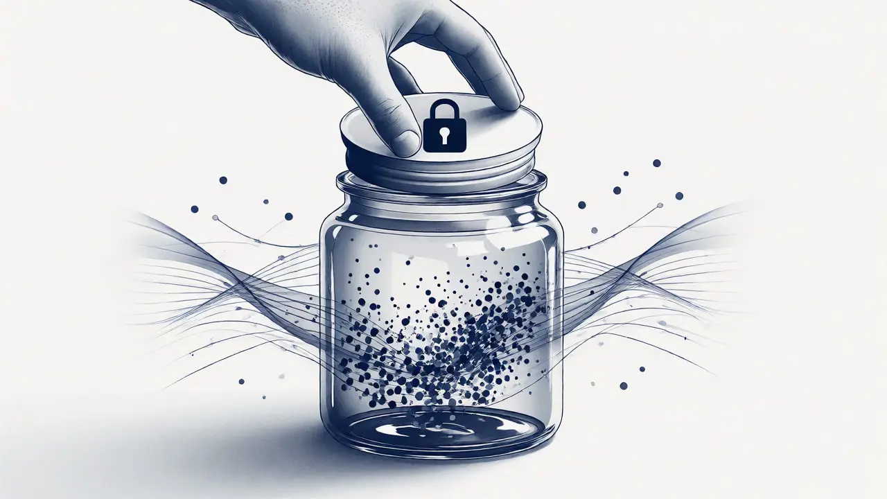 Conceptual illustration of securing AI contract data in a glass jar.