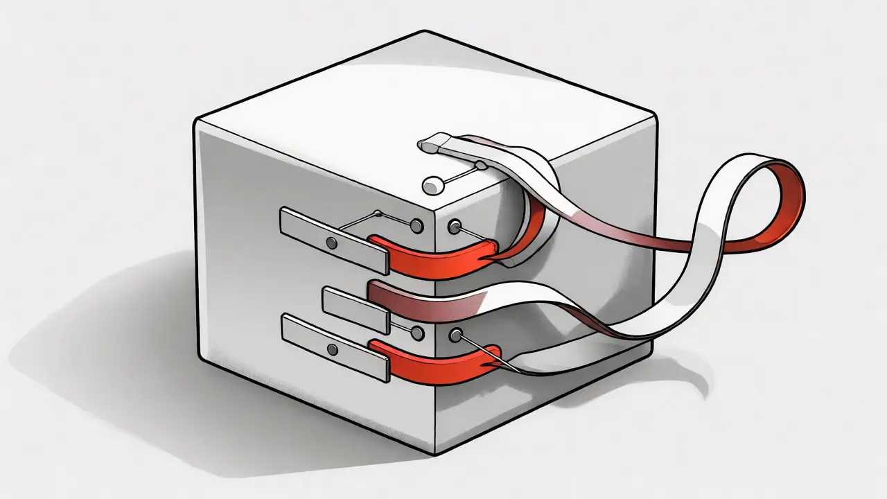 Monoline drawing showing LoRA adapters attached to a frozen base model cube.